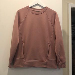 Sweaty Betty pink velvet rose sweatshirt S